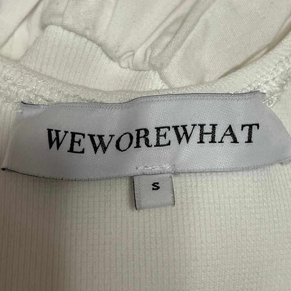 WeWoreWhat Women's White Sleeveless Drop Waist Fit & Flare Mini Tank Dress Sz S - Picture 4 of 5